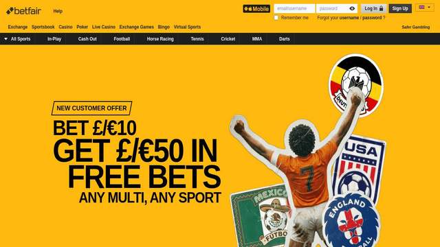 Betfair casino screenshot